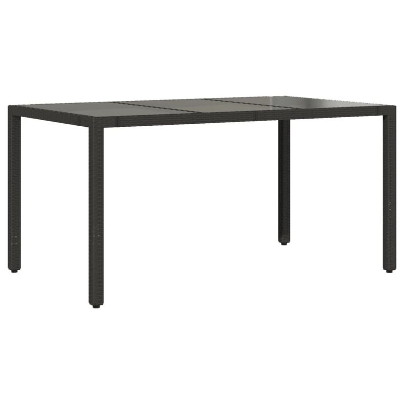 Casa si Gradina - Gradina si terasa - Mobilier exterior - Mese gradina - Masa gradina cu blat din sticla, negru, 150x90x75 cm, poliratan - Infinity.ro