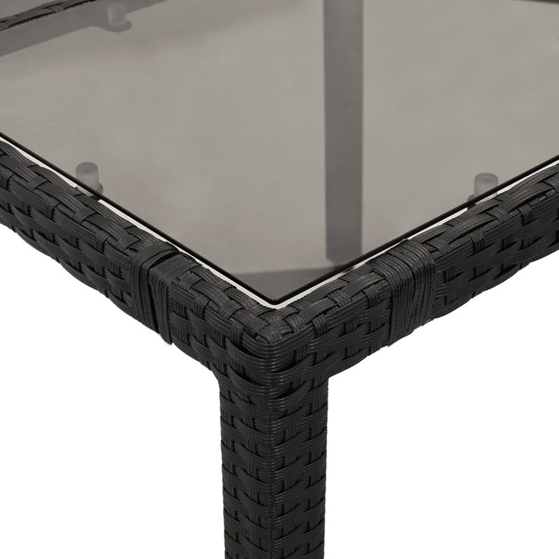 Casa si Gradina - Gradina si terasa - Mobilier exterior - Mese gradina - Masa gradina cu blat din sticla, negru, 150x90x75 cm, poliratan - Infinity.ro