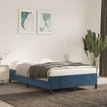 Casa si Gradina - Mobilier - Paturi si accesorii - Paturi - Cadru de pat, albastru inchis, 120x190 cm, catifea, înălțime 33.5 cm - Infinity.ro