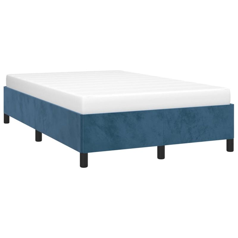 Casa si Gradina - Mobilier - Paturi si accesorii - Paturi - Cadru de pat, albastru inchis, 120x190 cm, catifea, înălțime 33.5 cm - Infinity.ro