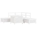 Casa si Gradina - Gradina si terasa - Mobilier exterior - Seturi mobila gradina - Set canapea de gradina, 6 piese, alb, lemn masiv pin - Infinity.ro