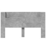 Casa si Gradina - Mobilier - Paturi si accesorii - Accesorii paturi - Tablie de pat cu dulap si LED, gri beton, 180x16,5x103,5 cm - Infinity.ro