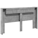Casa si Gradina - Mobilier - Paturi si accesorii - Accesorii paturi - Tablie de pat cu dulap si LED, gri beton, 180x16,5x103,5 cm - Infinity.ro