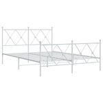 Casa si Gradina - Mobilier - Paturi si accesorii - Paturi - Cadru de pat metalic cu tablie de cap/picioare, alb, 140x190 cm - Infinity.ro