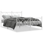 Casa si Gradina - Mobilier - Paturi si accesorii - Paturi - Cadru de pat metalic cu tablie de cap/picioare, alb, 140x190 cm - Infinity.ro