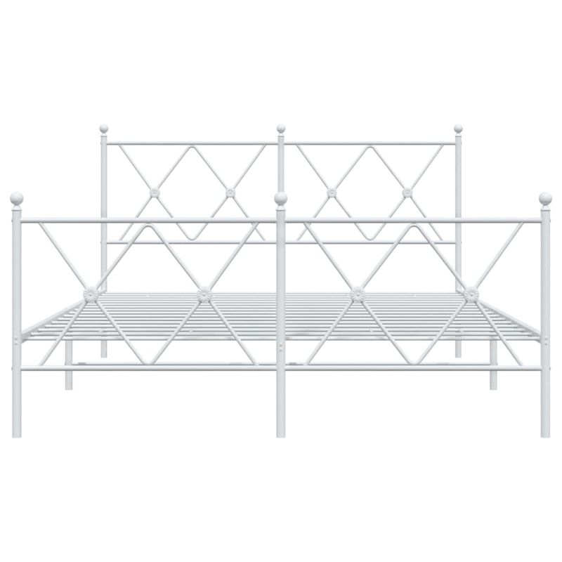 Casa si Gradina - Mobilier - Paturi si accesorii - Paturi - Cadru de pat metalic cu tablie de cap/picioare, alb, 140x190 cm - Infinity.ro