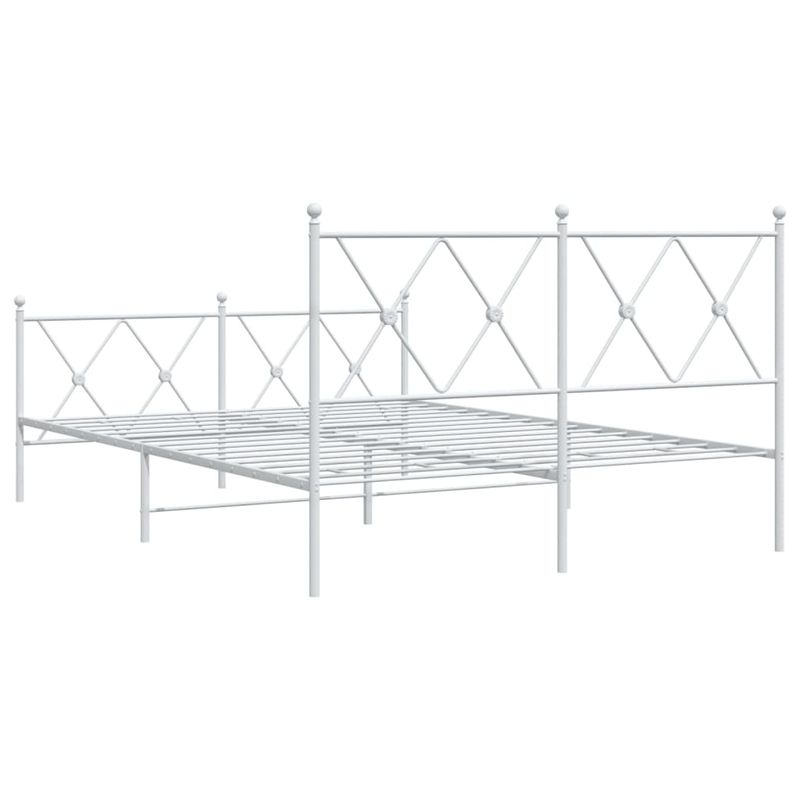 Casa si Gradina - Mobilier - Paturi si accesorii - Paturi - Cadru de pat metalic cu tablie de cap/picioare, alb, 140x190 cm - Infinity.ro