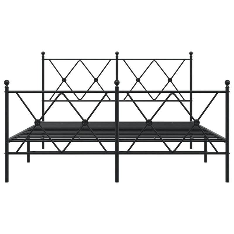 Casa si Gradina - Mobilier - Paturi si accesorii - Paturi - Cadru pat metalic cu tablie de cap/picioare, negru, 140x190 cm - Infinity.ro