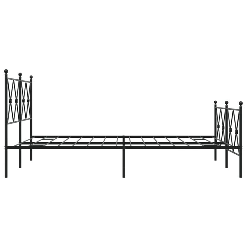 Casa si Gradina - Mobilier - Paturi si accesorii - Paturi - Cadru pat metalic cu tablie de cap/picioare, negru, 140x190 cm - Infinity.ro