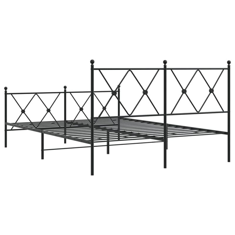 Casa si Gradina - Mobilier - Paturi si accesorii - Paturi - Cadru pat metalic cu tablie de cap/picioare, negru, 140x190 cm - Infinity.ro