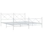 Casa si Gradina - Mobilier - Paturi si accesorii - Paturi - Cadru de pat metalic cu tablie, alb, 200x200 cm - Infinity.ro