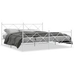 Casa si Gradina - Mobilier - Paturi si accesorii - Paturi - Cadru de pat metalic cu tablie, alb, 200x200 cm - Infinity.ro