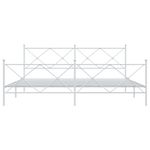 Casa si Gradina - Mobilier - Paturi si accesorii - Paturi - Cadru de pat metalic cu tablie, alb, 200x200 cm - Infinity.ro
