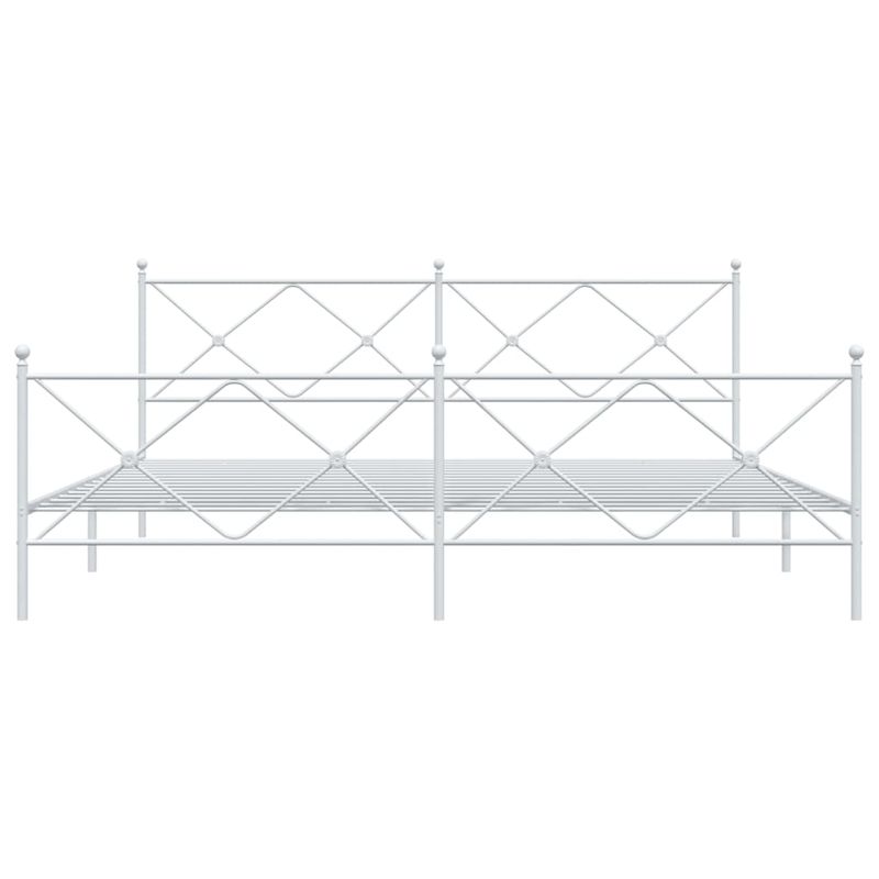 Casa si Gradina - Mobilier - Paturi si accesorii - Paturi - Cadru de pat metalic cu tablie, alb, 200x200 cm - Infinity.ro