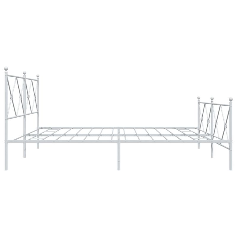 Casa si Gradina - Mobilier - Paturi si accesorii - Paturi - Cadru de pat metalic cu tablie, alb, 200x200 cm - Infinity.ro