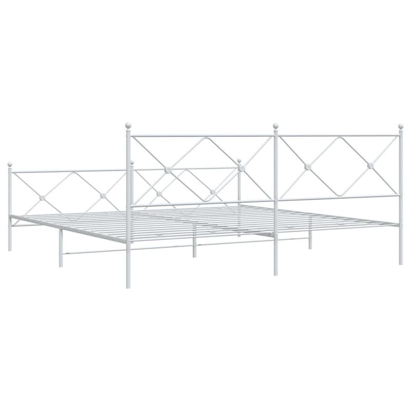 Casa si Gradina - Mobilier - Paturi si accesorii - Paturi - Cadru de pat metalic cu tablie, alb, 200x200 cm - Infinity.ro