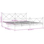 Casa si Gradina - Mobilier - Paturi si accesorii - Paturi - Cadru de pat metalic cu tablie, alb, 200x200 cm - Infinity.ro