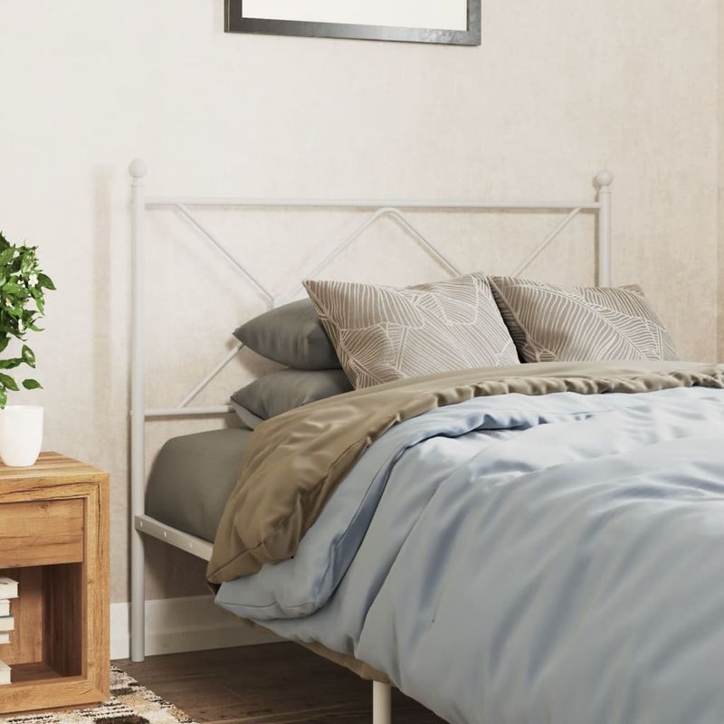 Casa si Gradina - Mobilier - Paturi si accesorii - Accesorii paturi - Tablie de pat metalica, alb, 107 cm - Infinity.ro