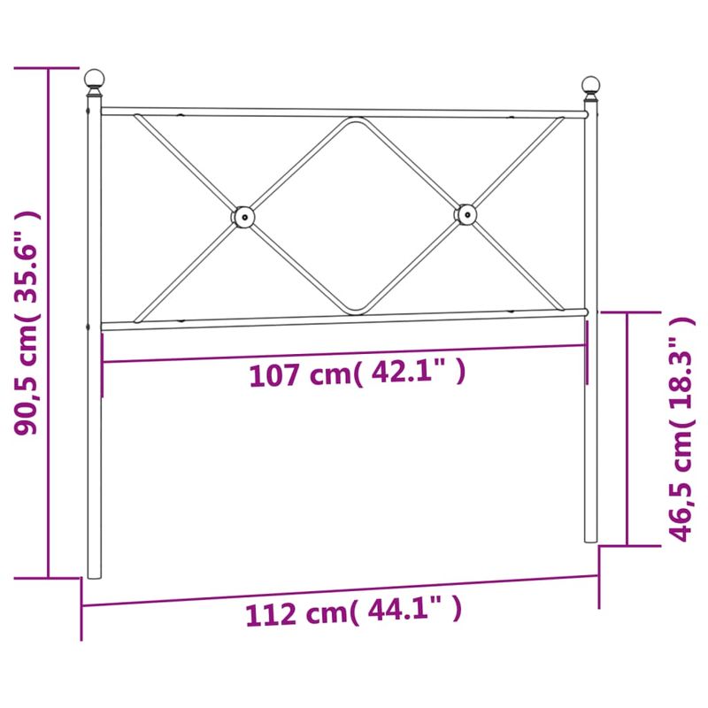 Casa si Gradina - Mobilier - Paturi si accesorii - Accesorii paturi - Tablie de pat metalica, alb, 107 cm - Infinity.ro