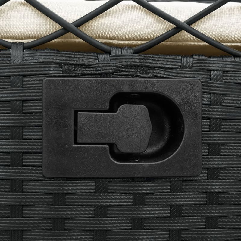 Casa si Gradina - Gradina si terasa - Mobilier exterior - Scaune si sezlonguri gradina - Scaune de gradina rabatabile, 2 buc., negru, poliratan, model țesătură cu linii - Infinity.ro