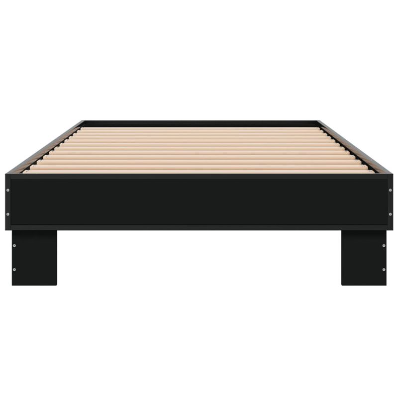 Casa si Gradina - Mobilier - Paturi si accesorii - Paturi - Cadru de pat, negru, 75x190 cm, lemn prelucrat si metal - Infinity.ro