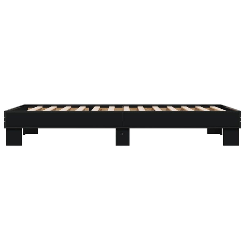 Casa si Gradina - Mobilier - Paturi si accesorii - Paturi - Cadru de pat, negru, 75x190 cm, lemn prelucrat si metal - Infinity.ro