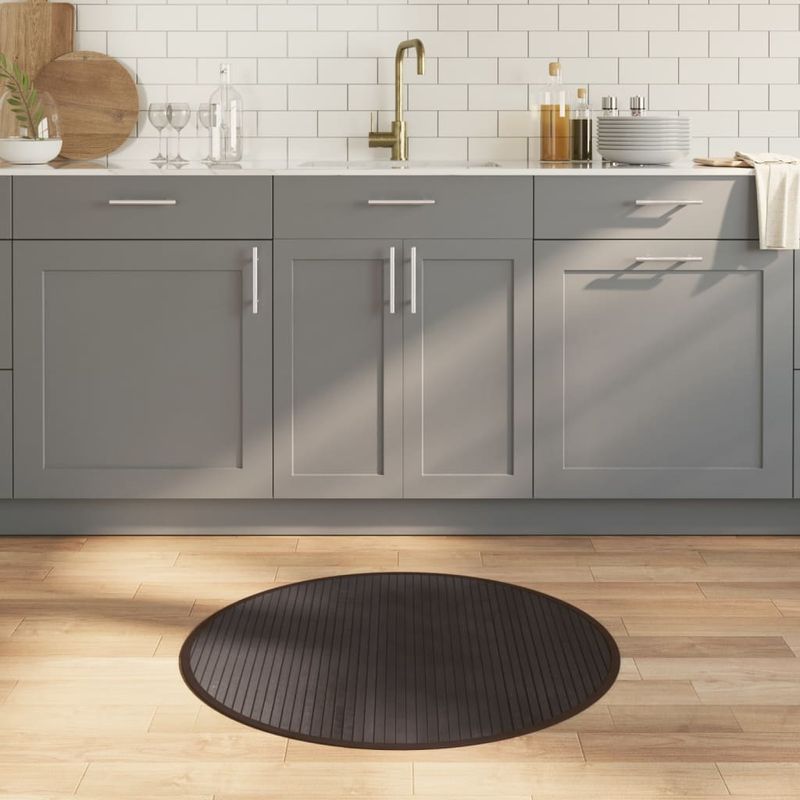 Casa si Gradina - Textile si covoare - Covoare - Covoare casa - Covor rotund, maro inchis, 80 cm, bambus - Infinity.ro
