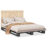 Casa si Gradina - Mobilier - Paturi si accesorii - Paturi - Cadru de pat cu tablie, 160x200 cm, lemn masiv de pin, model with triangle headboard - Infinity.ro