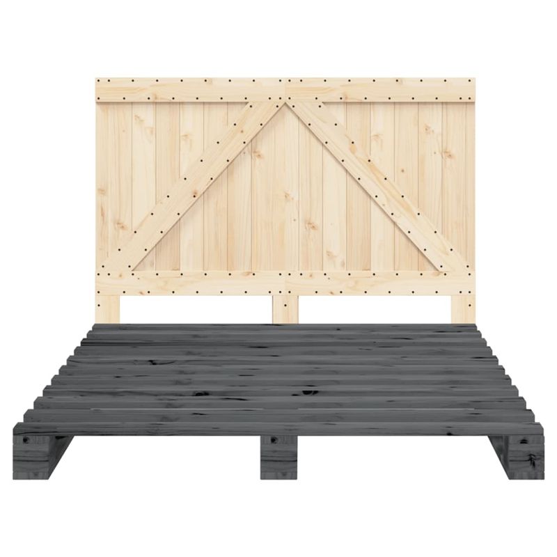 Casa si Gradina - Mobilier - Paturi si accesorii - Paturi - Cadru de pat cu tablie, 160x200 cm, lemn masiv de pin, model with triangle headboard - Infinity.ro