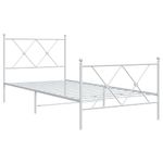 Casa si Gradina - Mobilier - Paturi si accesorii - Paturi - Cadru de pat metalic cu tablie de cap/picioare, alb, 90x200 cm - Infinity.ro