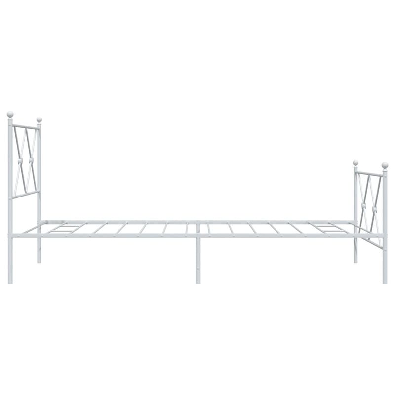Casa si Gradina - Mobilier - Paturi si accesorii - Paturi - Cadru de pat metalic cu tablie de cap/picioare, alb, 90x200 cm - Infinity.ro