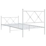 Casa si Gradina - Mobilier - Paturi si accesorii - Paturi - Cadru de pat metalic cu tablie de cap/picioare, alb, 90x200 cm - Infinity.ro