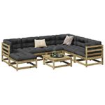 Casa si Gradina - Gradina si terasa - Mobilier exterior - Seturi mobila gradina - Set canapea de gradina, 8 piese, lemn de pin tratat - Infinity.ro