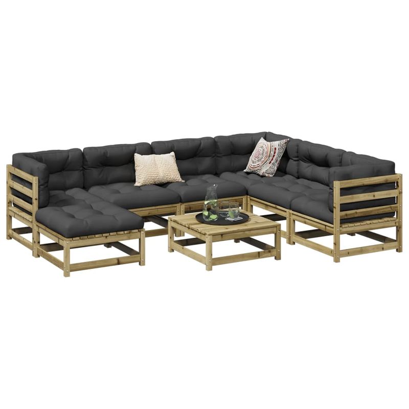 Casa si Gradina - Gradina si terasa - Mobilier exterior - Seturi mobila gradina - Set canapea de gradina, 8 piese, lemn de pin tratat - Infinity.ro