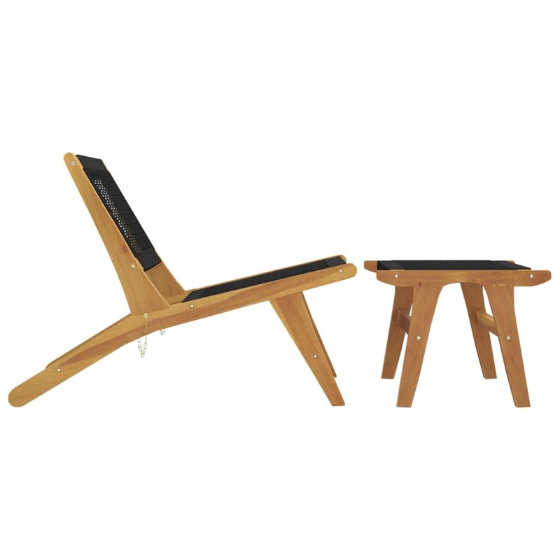 Casa si Gradina - Gradina si terasa - Mobilier exterior - Scaune si sezlonguri gradina - Scaun de gradina cu suport picioare, lemn masiv tec & poliester - Infinity.ro