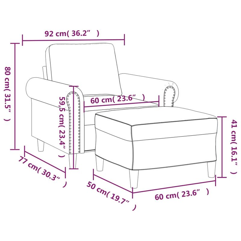 Casa si Gradina - Mobilier - Scaune si fotolii - Fotolii - Fotoliu canapea cu taburet, verde inchis, 60 cm, catifea - Infinity.ro