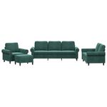 Casa si Gradina - Mobilier - Seturi de mobilier - Seturi living - Set de canapele cu perne, 4 piese, verde inchis, catifea - Infinity.ro