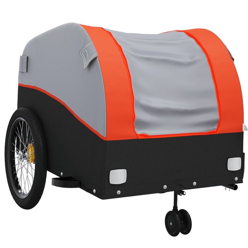 Sport si Outdoor - Ciclism - Accesorii pentru biciclete - Remorci biciclete - Remorca pentru biciclete, negru si portocaliu, 45 kg, fier - Infinity.ro