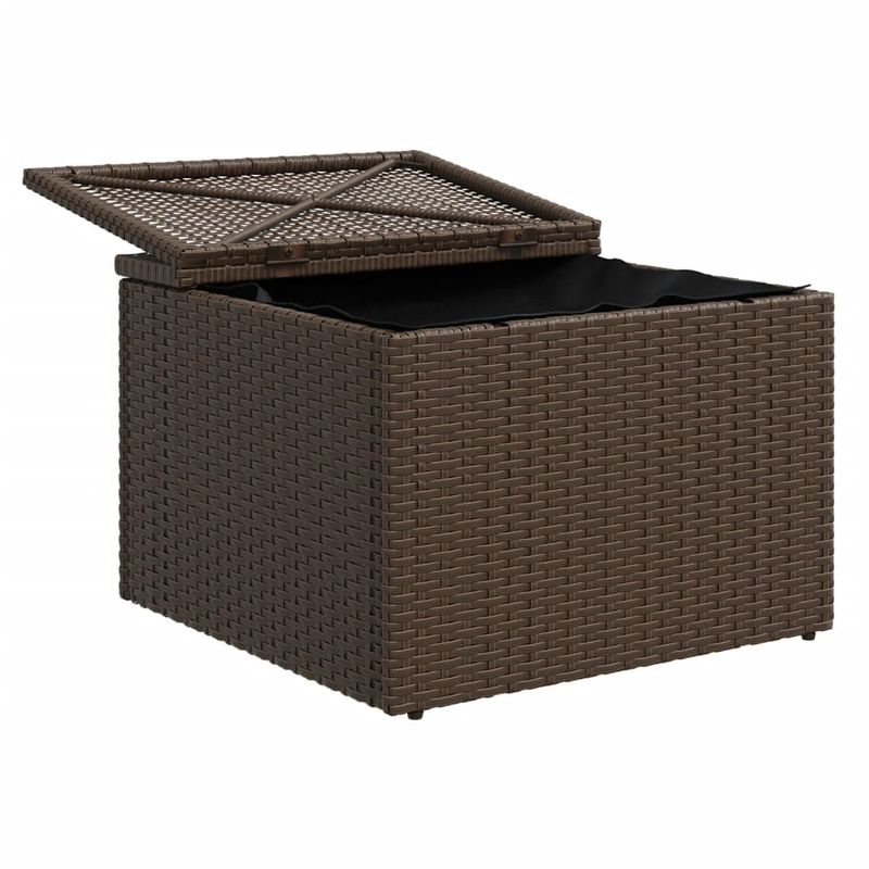 Casa si Gradina - Gradina si terasa - Mobilier exterior - Scaune si sezlonguri gradina - Taburet de gradina cu perna, maro, 55x55x37 cm, poliratan - Infinity.ro