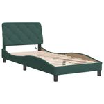 Casa si Gradina - Mobilier - Paturi si accesorii - Paturi - Cadru de pat cu lumini LED, verde inchis, 80x200 cm, catifea - Infinity.ro
