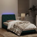 Casa si Gradina - Mobilier - Paturi si accesorii - Paturi - Cadru de pat cu lumini LED, verde inchis, 80x200 cm, catifea - Infinity.ro