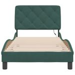 Casa si Gradina - Mobilier - Paturi si accesorii - Paturi - Cadru de pat cu lumini LED, verde inchis, 80x200 cm, catifea - Infinity.ro