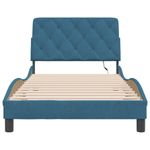 Casa si Gradina - Mobilier - Paturi si accesorii - Paturi - Cadru de pat cu lumini LED, albastru, 100x200 cm, catifea - Infinity.ro