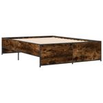 Casa si Gradina - Mobilier - Paturi si accesorii - Paturi - Cadru de pat, stejar afumat 135x190 cm lemn prelucrat si metal - Infinity.ro