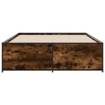 Casa si Gradina - Mobilier - Paturi si accesorii - Paturi - Cadru de pat, stejar afumat 135x190 cm lemn prelucrat si metal - Infinity.ro