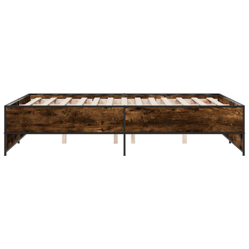 Casa si Gradina - Mobilier - Paturi si accesorii - Paturi - Cadru de pat, stejar afumat 135x190 cm lemn prelucrat si metal - Infinity.ro