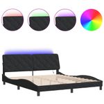 Casa si Gradina - Mobilier - Paturi si accesorii - Paturi - Cadru de pat cu lumini LED, negru, 180x200 cm, catifea - Infinity.ro