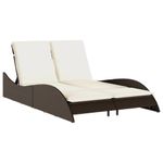 Casa si Gradina - Gradina si terasa - Mobilier exterior - Scaune si sezlonguri gradina - Sezlong cu perne, maro, 114x205x73 cm, poliratan - Infinity.ro