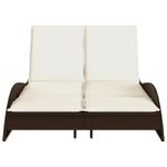 Casa si Gradina - Gradina si terasa - Mobilier exterior - Scaune si sezlonguri gradina - Sezlong cu perne, maro, 114x205x73 cm, poliratan - Infinity.ro