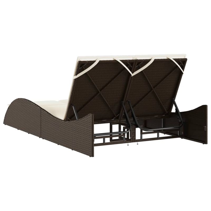 Casa si Gradina - Gradina si terasa - Mobilier exterior - Scaune si sezlonguri gradina - Sezlong cu perne, maro, 114x205x73 cm, poliratan - Infinity.ro